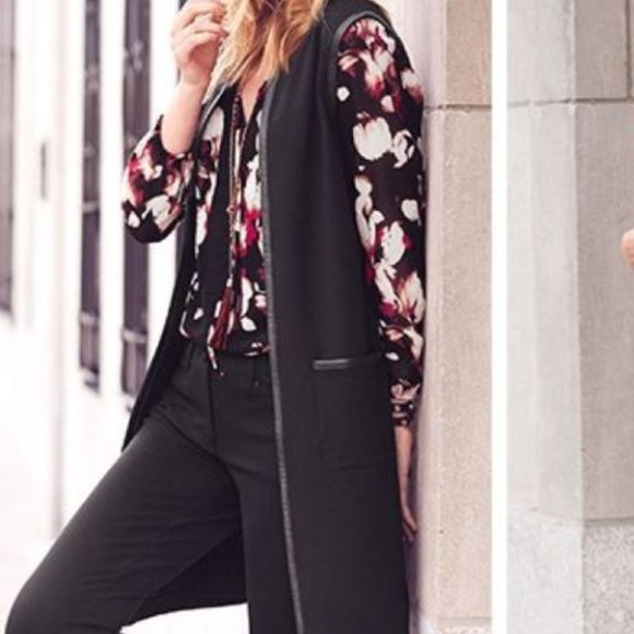 White House Black Market Jackets & Blazers - NWT WHBM SL Ponte Topper Black Vest Size Large